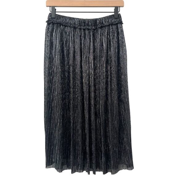 Isabel Marant Etoile‎ Beatrice Midi Skirt Gunmetal Grey Silver Black Metallic Sm - Picture 4 of 16